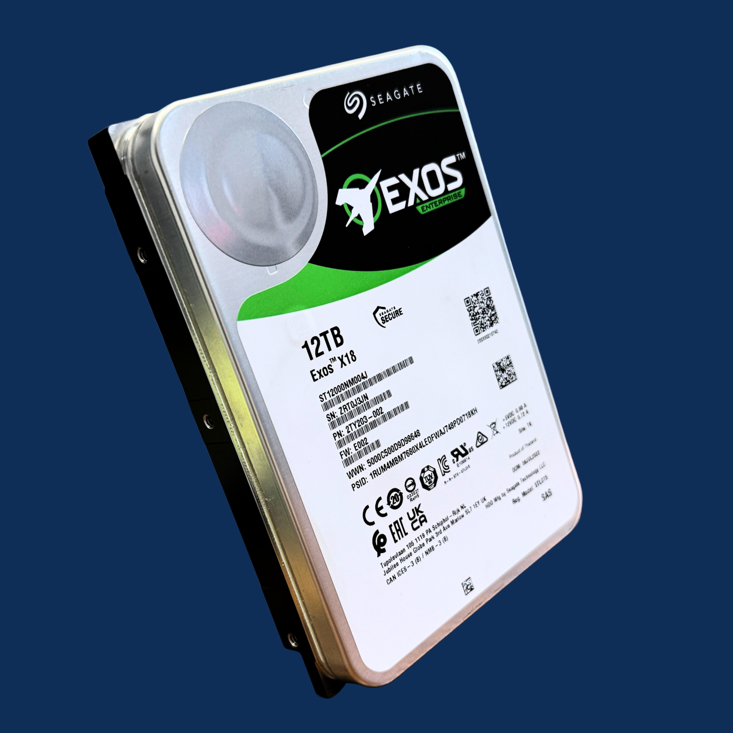 Seagate Exos X18 12TB 7200RPM 3.5" 12Gb/s SAS Enterprise HDD – ST12000NM004J