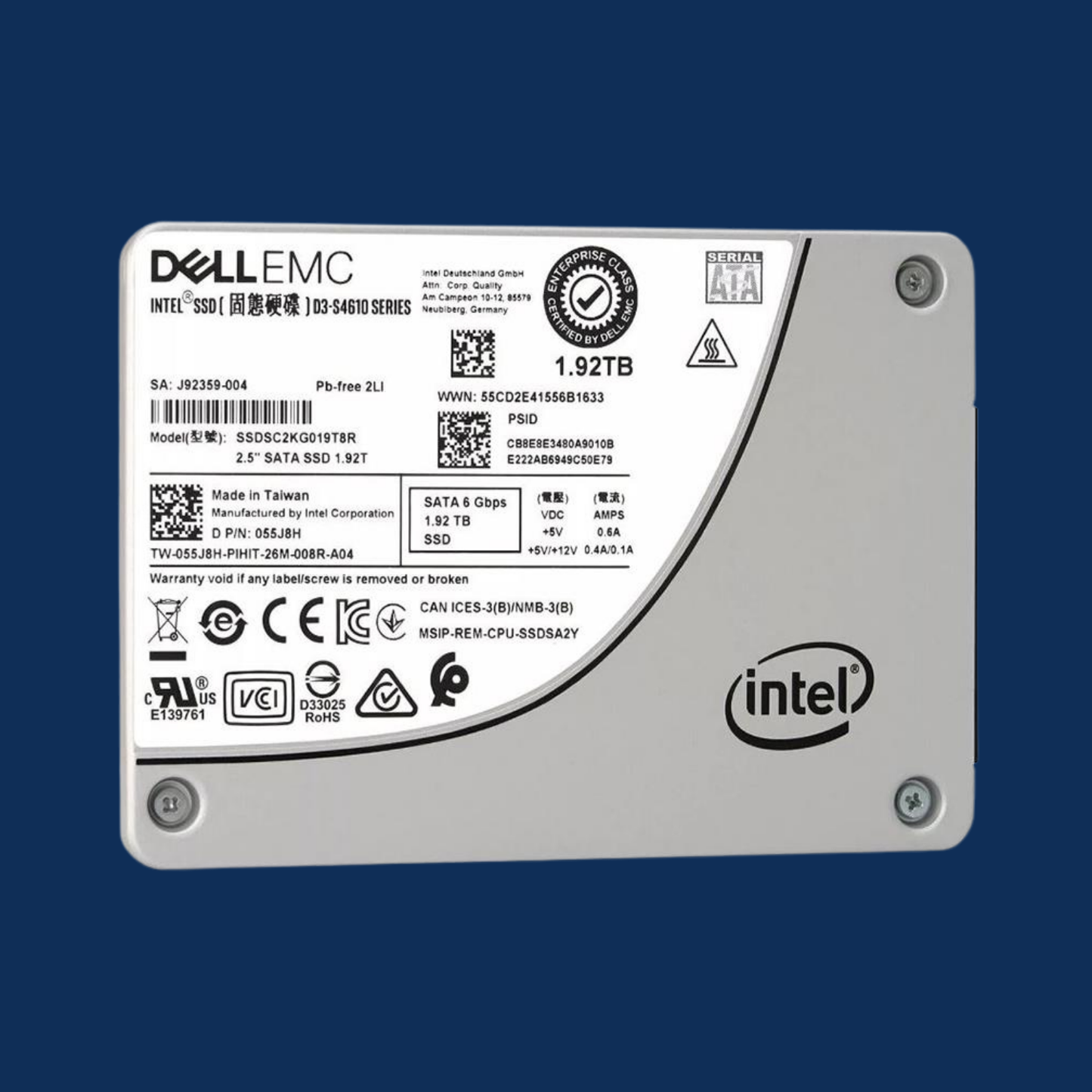 Intel SSD DC S4510 1.92TB 2.5" SATA 6Gb/s TLC Enterprise SSD | SSDSC2KG019T8R | 1-Year Warranty