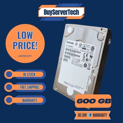 Toshiba 600GB 15K RPM 2.5" SAS 6Gb/s HDD AL13SEB600 Enterprise Server Hard Drive