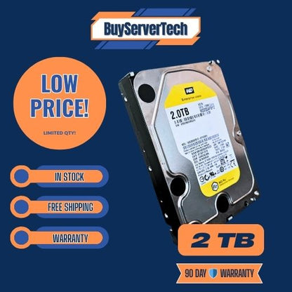WD 2TB 7200RPM 3.5" SATA 6Gb/s Enterprise HDD WD2004FBYZ for Dell HP Servers Data Center