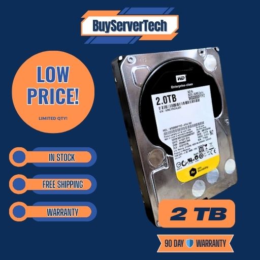 WD 2TB 7200RPM 3.5" SATA 6Gb/s HDD WD2000FYYZ Enterprise Server Hard Drive