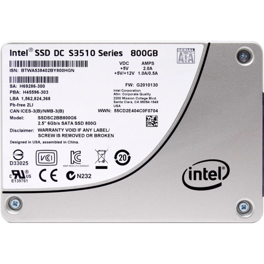 804599-B21 HP 800GB SATA 6G READ INTENSIVE 2.5 SC SSD 805365-001 SSDSC2BB800G6P